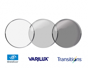 Par de lentes de óculos multifocal Varilux Comfort max airwear transitions crizal sapphire uv