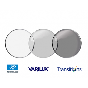 Par de lentes de óculos multifocal Varilux Comfort max airwear transitions crizal sapphire uv